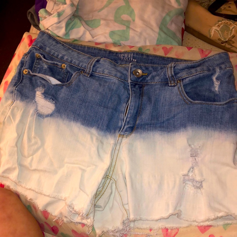 Ombré jean shorts